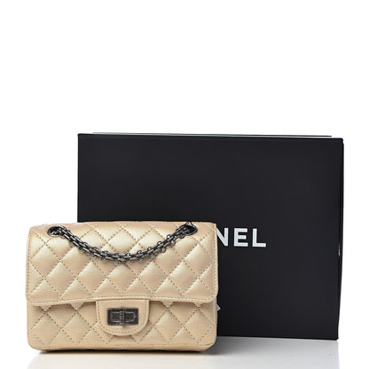 Chanel Metallic Sheepskin Quilted 2.55 Reissue Mini Flap Beige 11 of 11