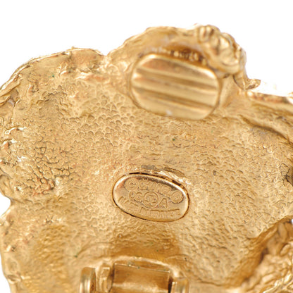 Chanel Camellia Crystal Clip On Earrings Gold 4 of 5