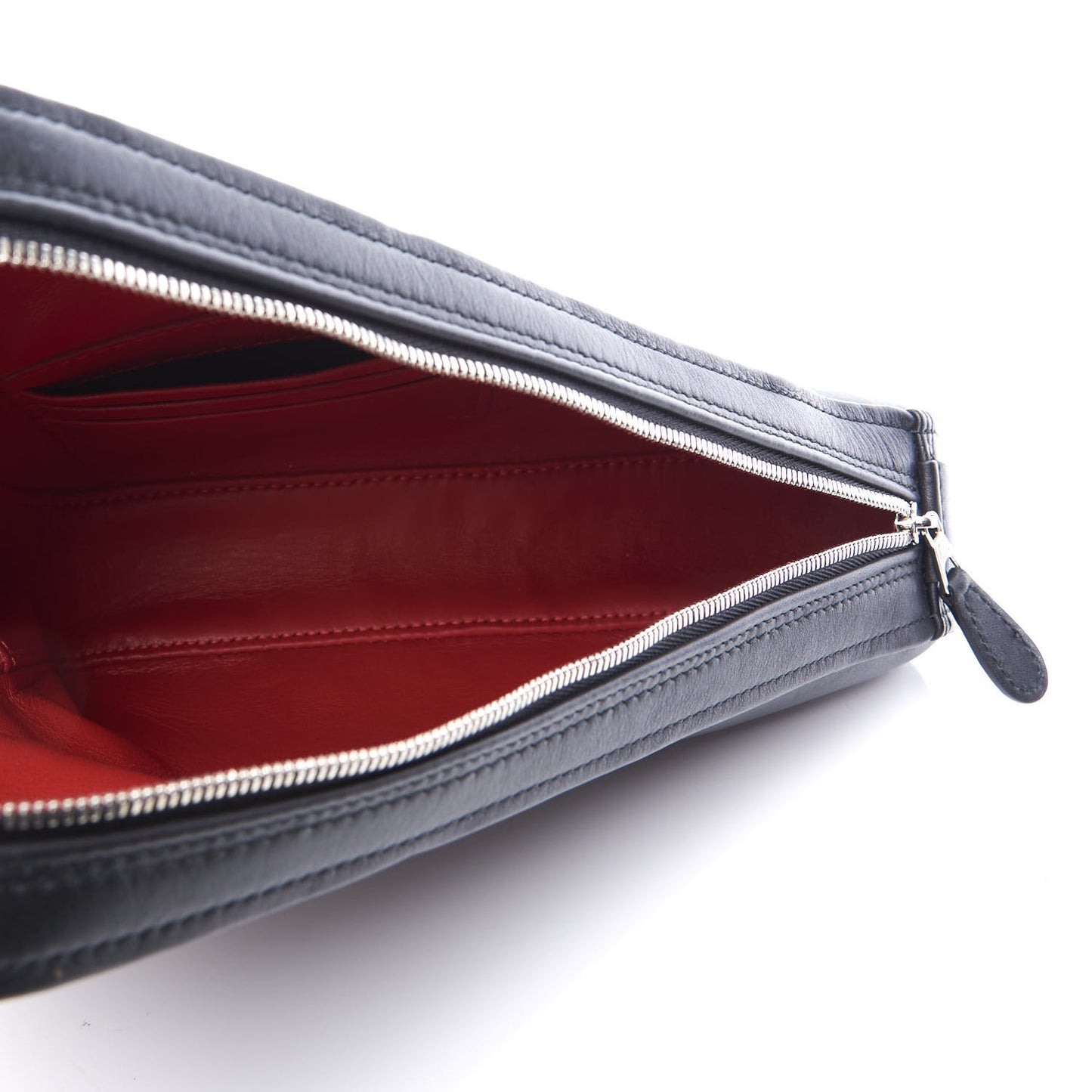 Calfskin M Triangle Pouch Black