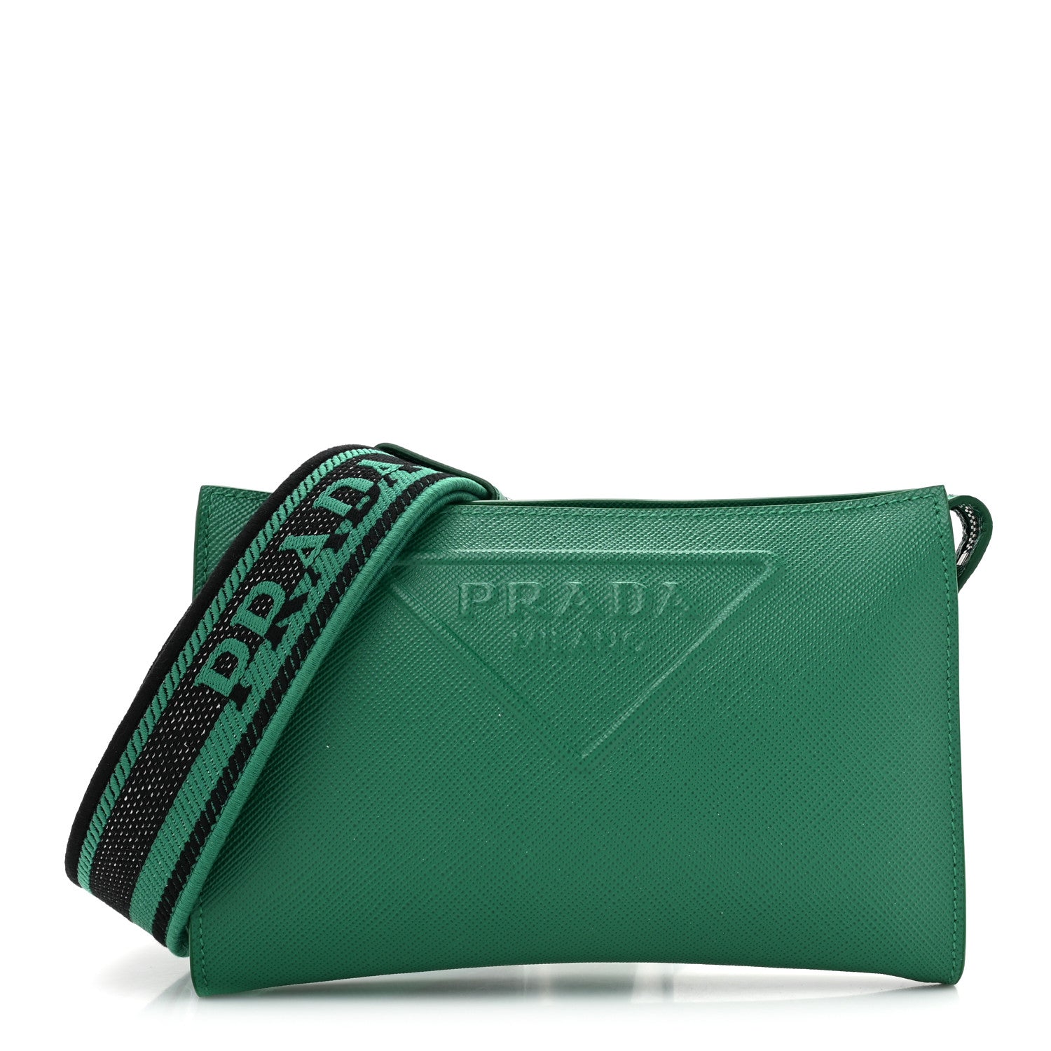 Prada Saffiano Cuir Triangle Logo Crossbody Mango 1 of 10