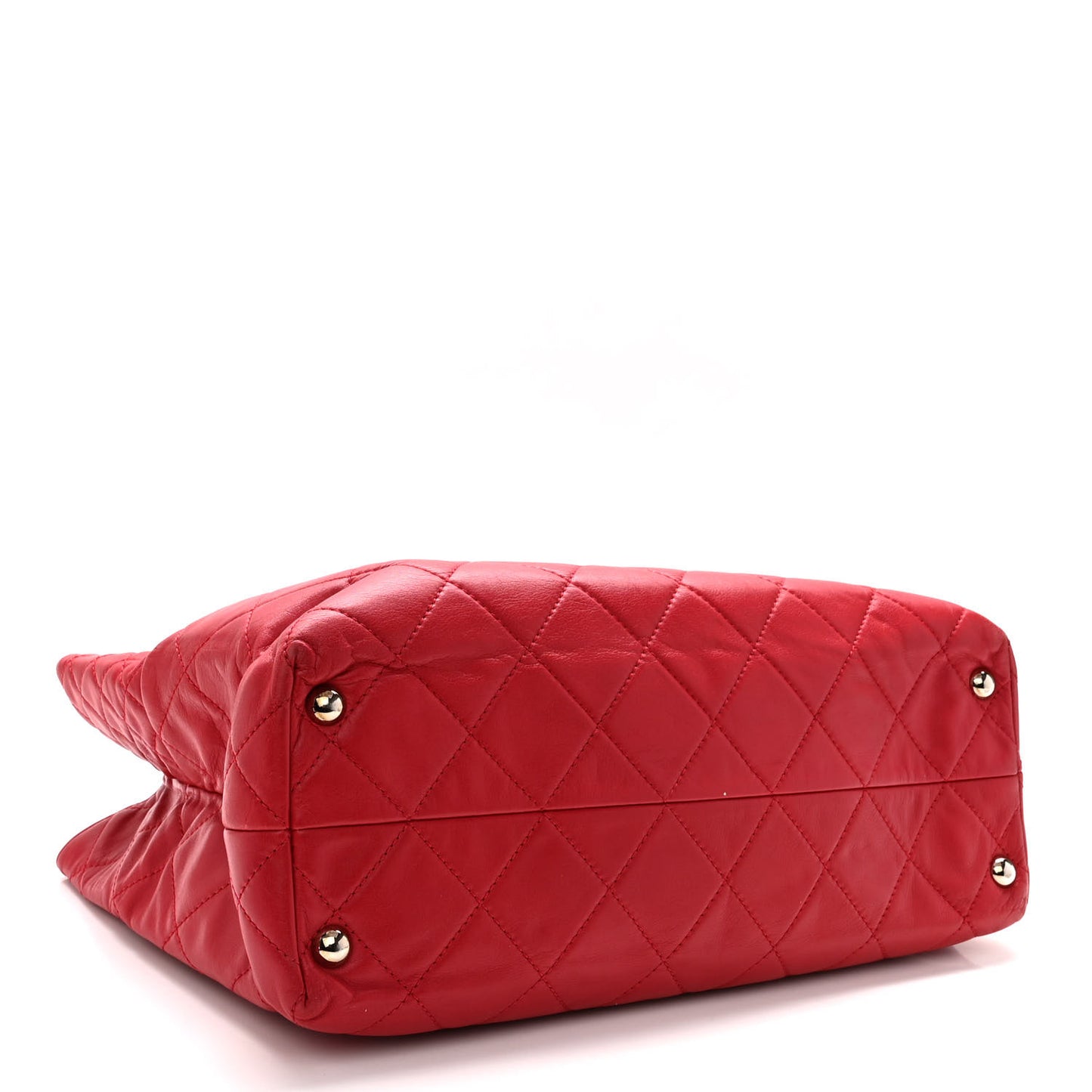 Calfskin Quilted Large In the Business Tote Red