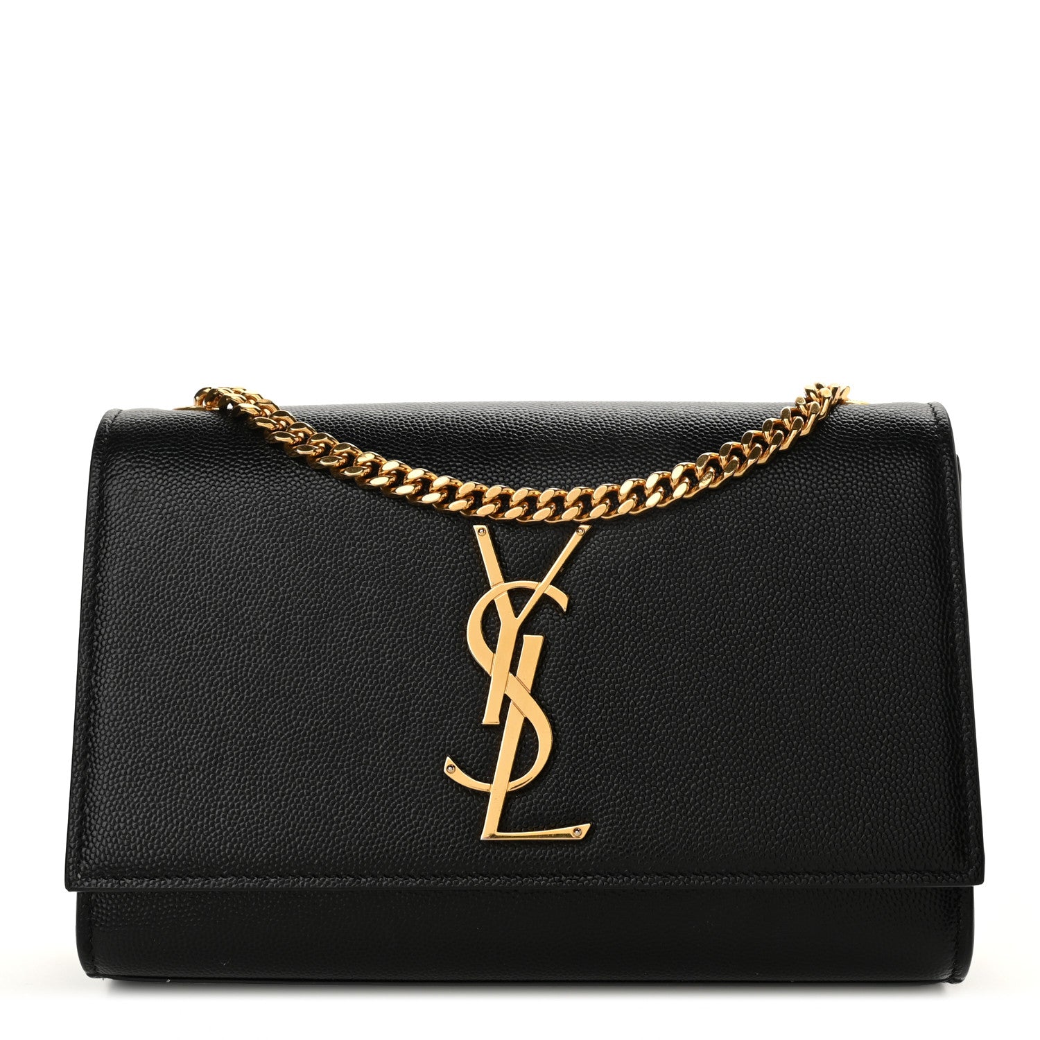 Saint Laurent Grain De Poudre Small Monogram Kate Satchel Black 1 of 14