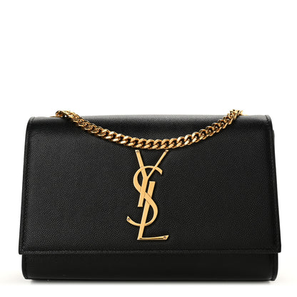 Saint Laurent Grain De Poudre Small Monogram Kate Satchel Black 1 of 14