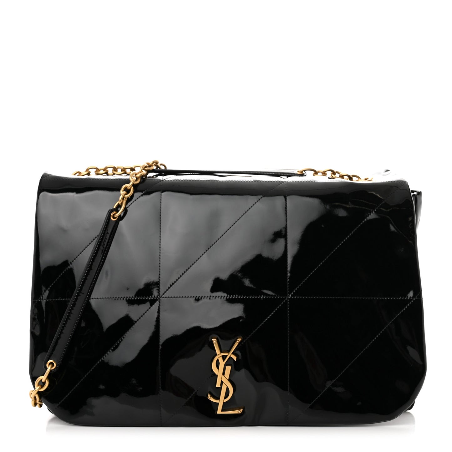 Patent Matelasse Monogram Large Jamie 4.3 Black