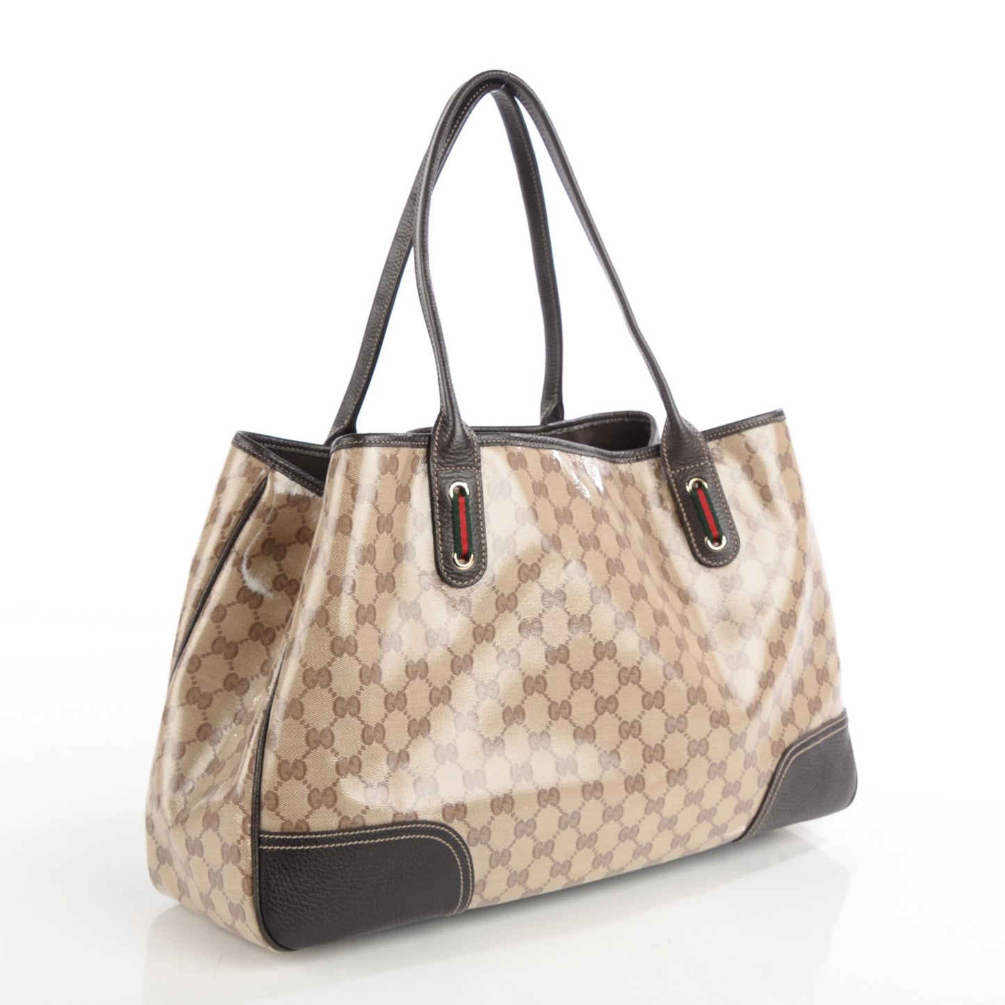 Crystal Monogram Large Princy Tote Dark Brown