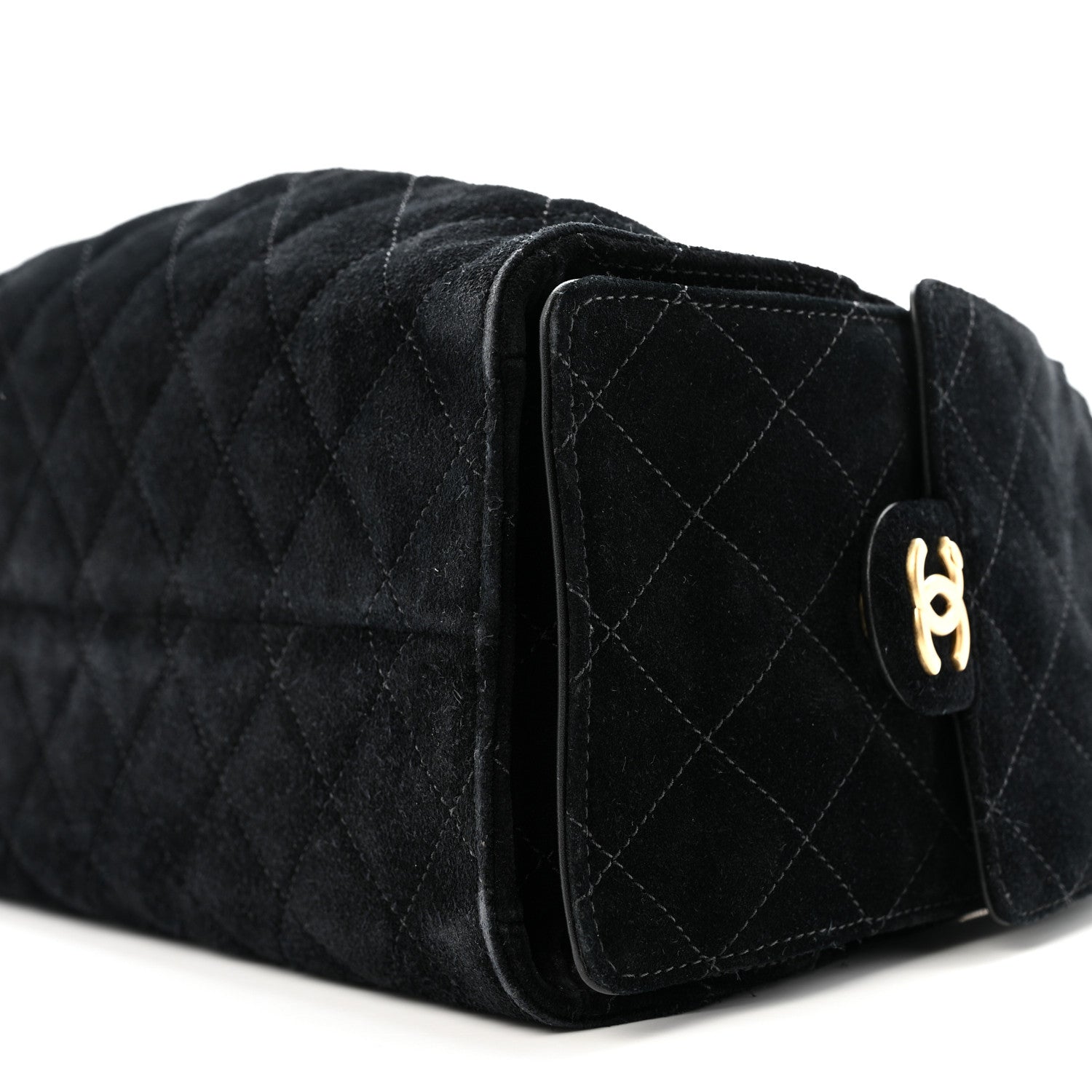 Chanel Suede Quilted Small Chanel 25 Handbag Black 10 of 13