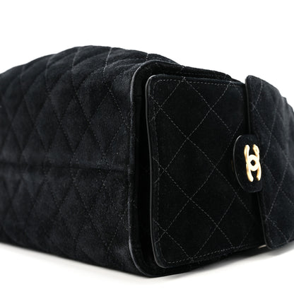 Chanel Suede Quilted Small Chanel 25 Handbag Black 10 of 13
