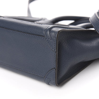 Celine Drummed Calfskin Nano Luggage Orage 8 of 9