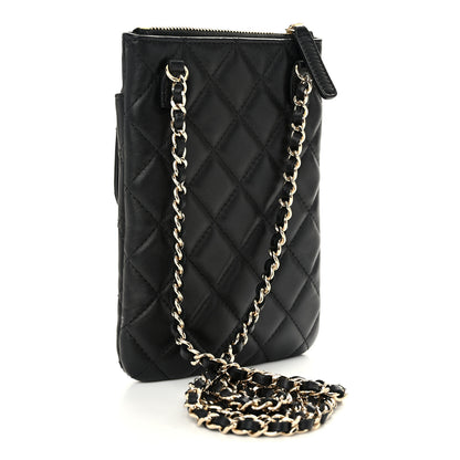 Chanel Lambskin Quilted CC Phone Holder Black 4 of 12