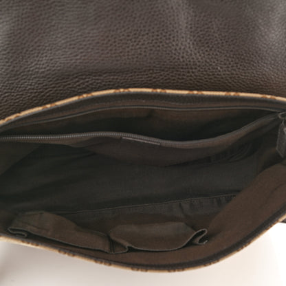 Gucci Monogram Large Flap Messenger Bag Beige Dark Brown 4 of 10