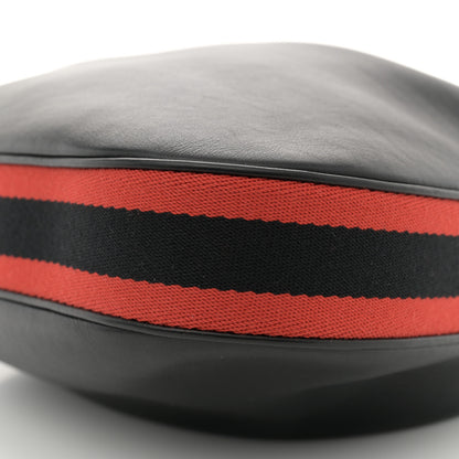 Gucci Aria Calfskin Web Large Attache Shoulder Bag Black 10 of 11