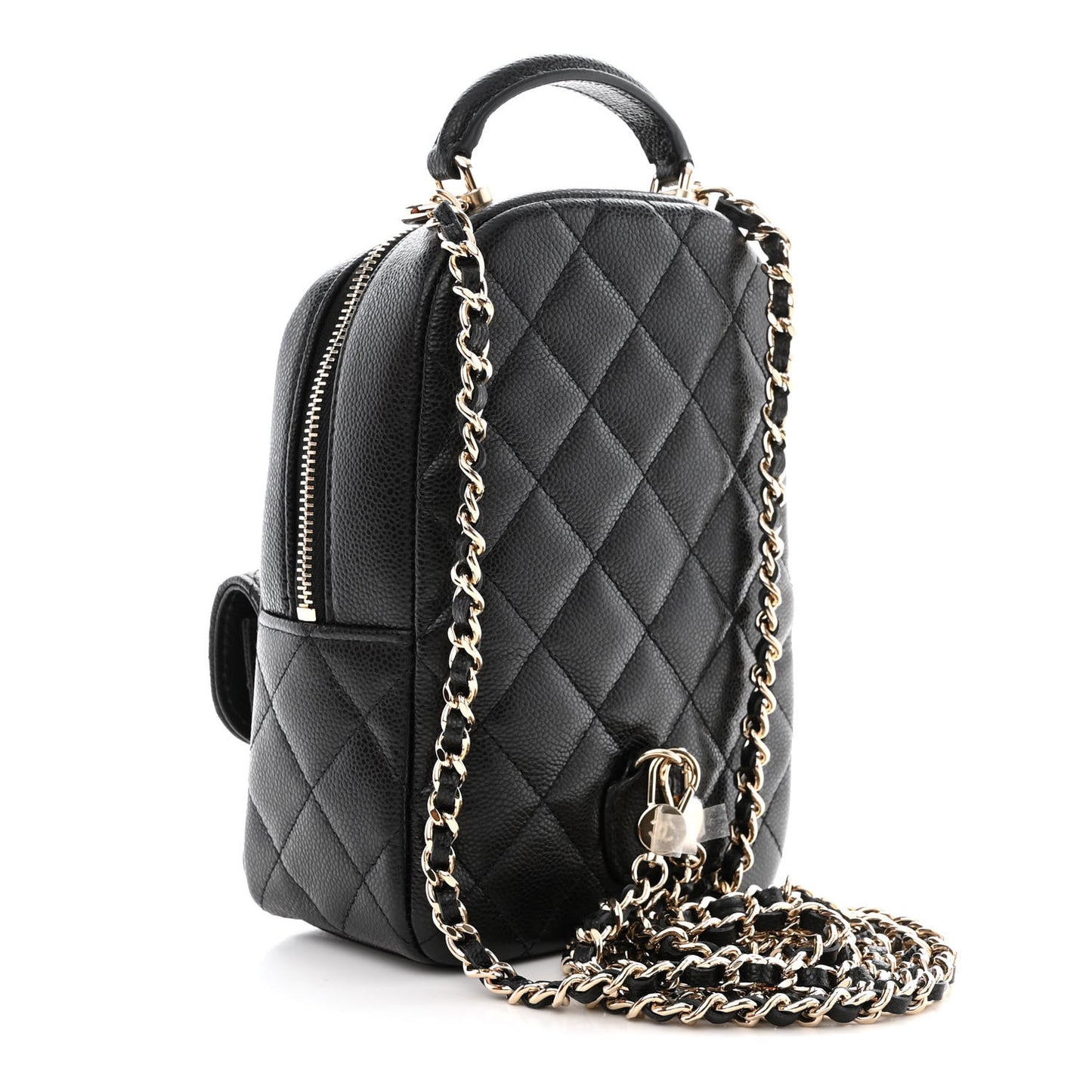 Caviar Quilted CC Mini Classic Backpack Black