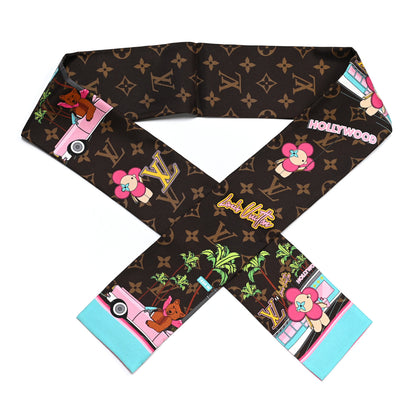 Louis Vuitton Silk Monogram 2021 Hollywood Christmas Animation Bandeau Marron 1 of 3