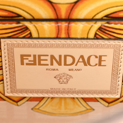 Fendi X VERSACE Vitello Seta Nappa Fendace FF Baroque Small Peekaboo I SEE U Satchel Rosa Confetto White Gold 6 of 10