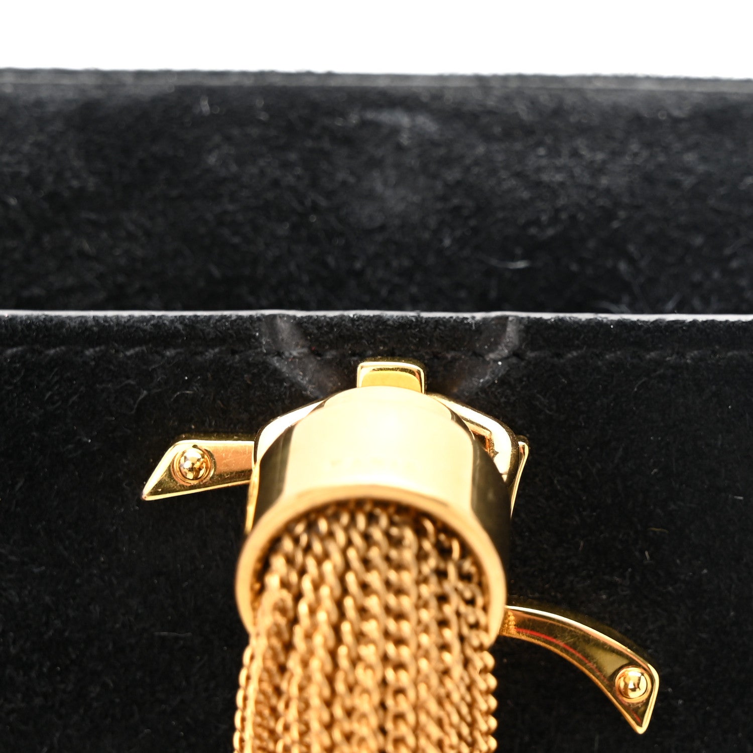 Saint Laurent Suede Small Classic Monogram Kate Tassel Satchel Black 11 of 12