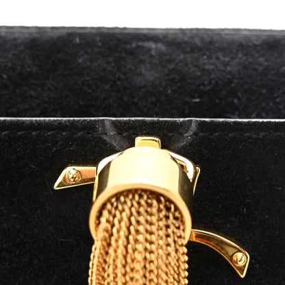 Saint Laurent Suede Small Classic Monogram Kate Tassel Satchel Black 11 of 12