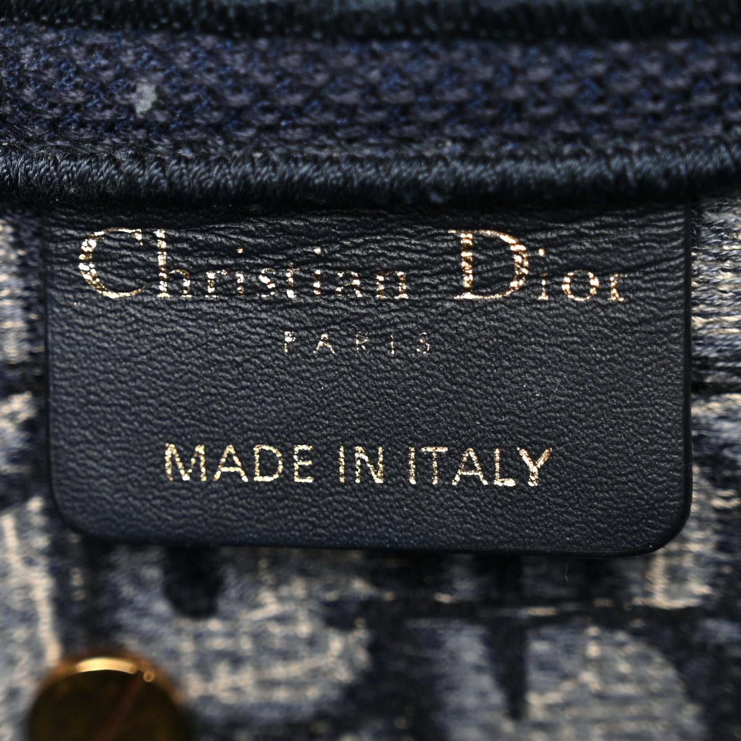 Oblique Embroidered Saddle Bag Blue