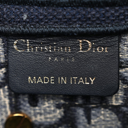 Christian Dior Oblique Embroidered Saddle Bag Blue 6 of 11