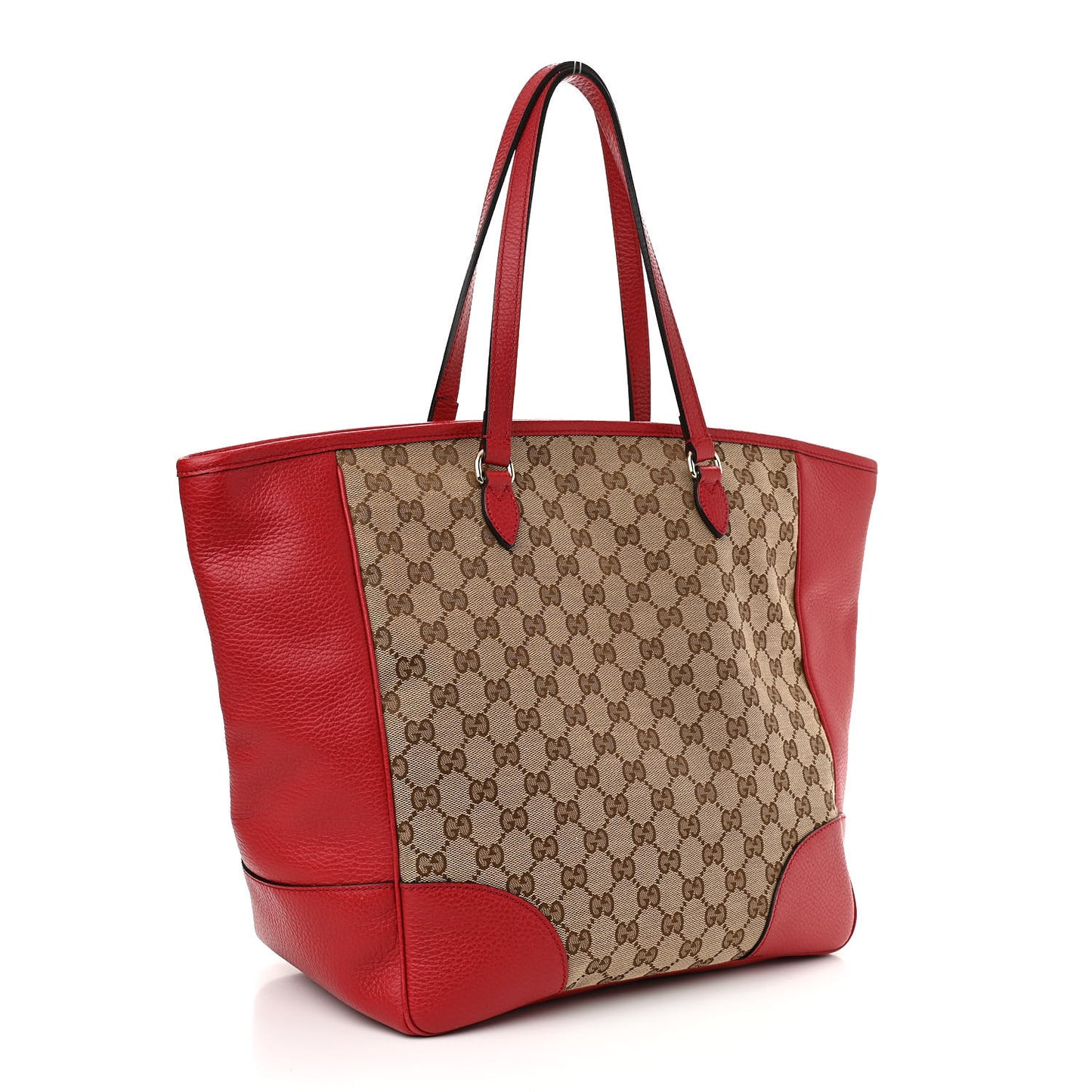 Monogram Bree Zippered Tote Beige Red