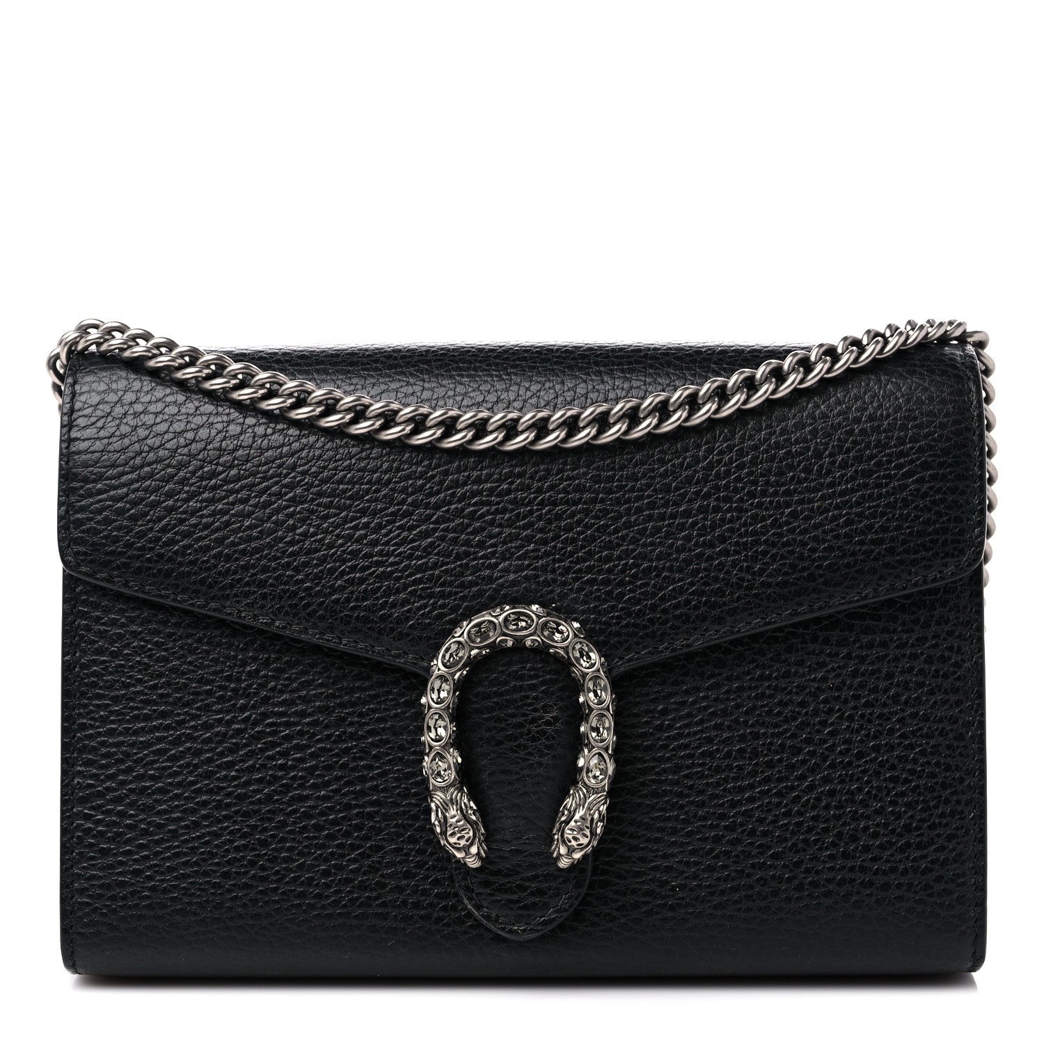 Gucci Calfskin Mini Dionysus Chain Wallet Black 1 of 12
