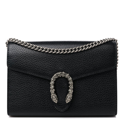 Gucci Calfskin Mini Dionysus Chain Wallet Black 1 of 12