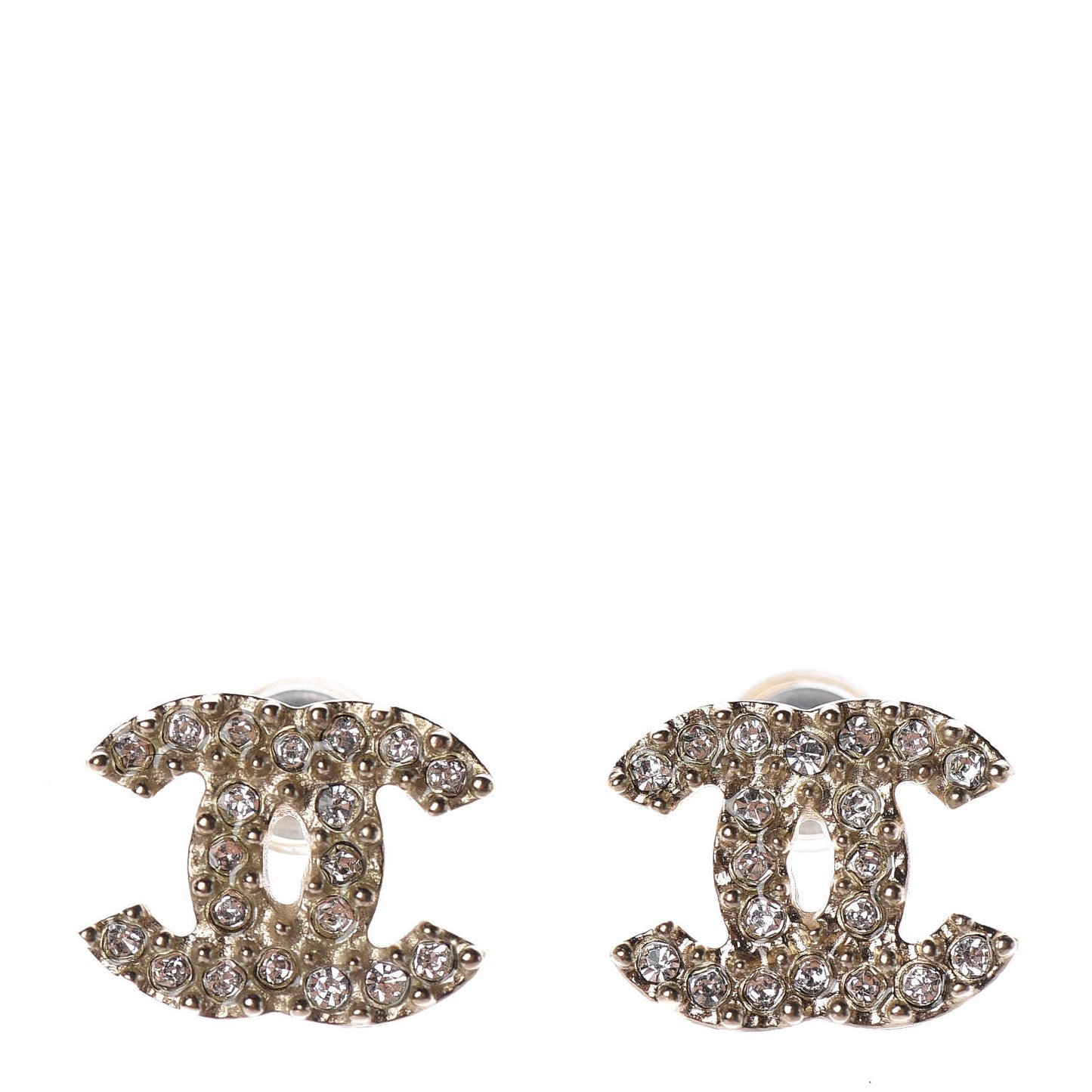 Crystal Mini CC Earrings Gold