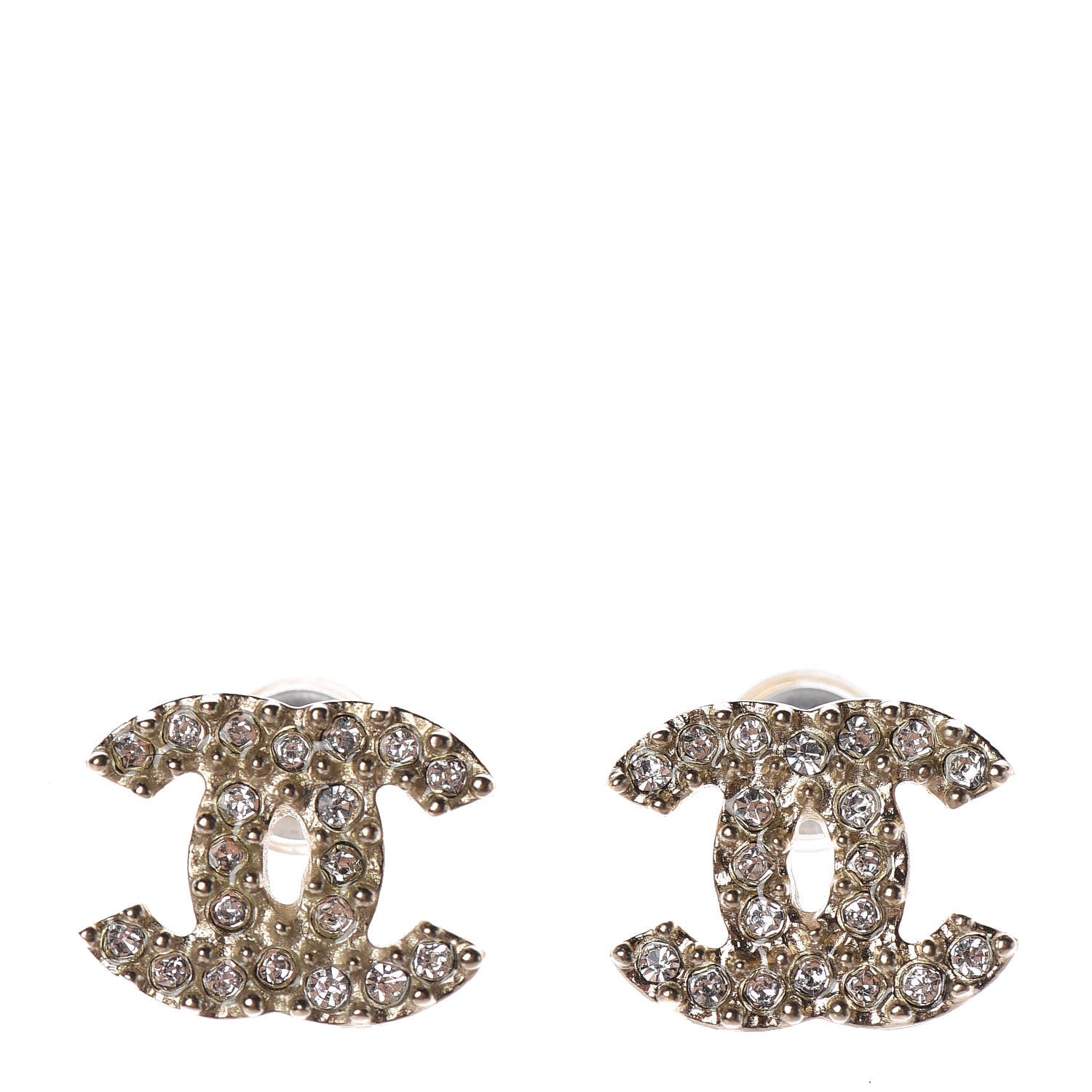 Chanel Crystal Mini CC Earrings Gold 1 of 4