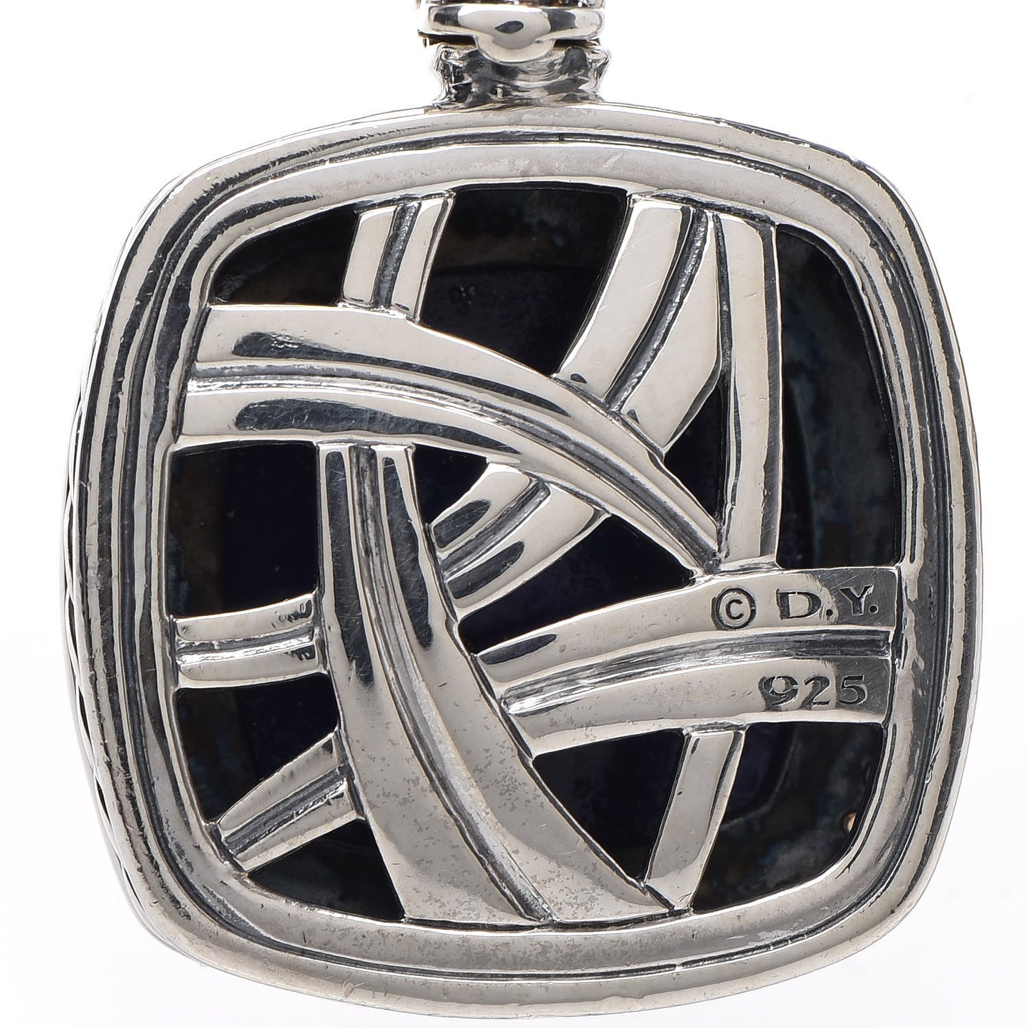 Sterling Silver Diamond Lapis Lazuli 17mm Albion Enhancer Pendant