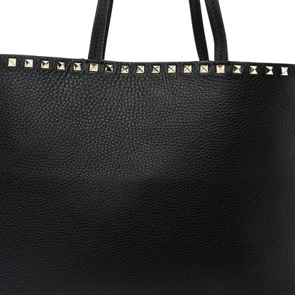 Valentino Garavani Grained Calfskin Rockstud Shoulder Tote Black 7 of 13