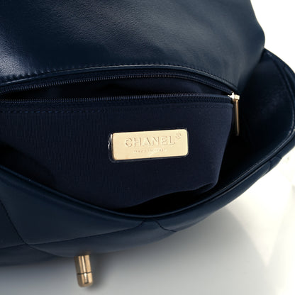 Chanel Lambskin Quilted Large Chanel 19 Flap Navy Blue 6 of 10