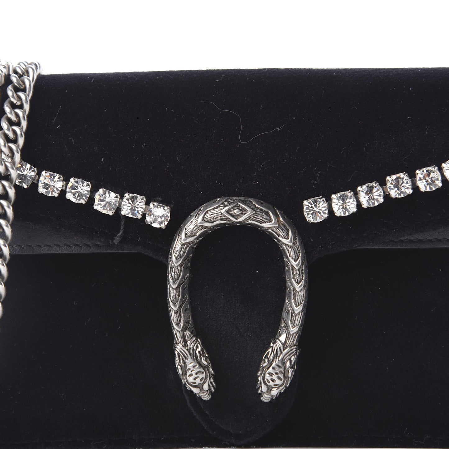 Velvet Crystal Super Mini Dionysus Shoulder Bag Black