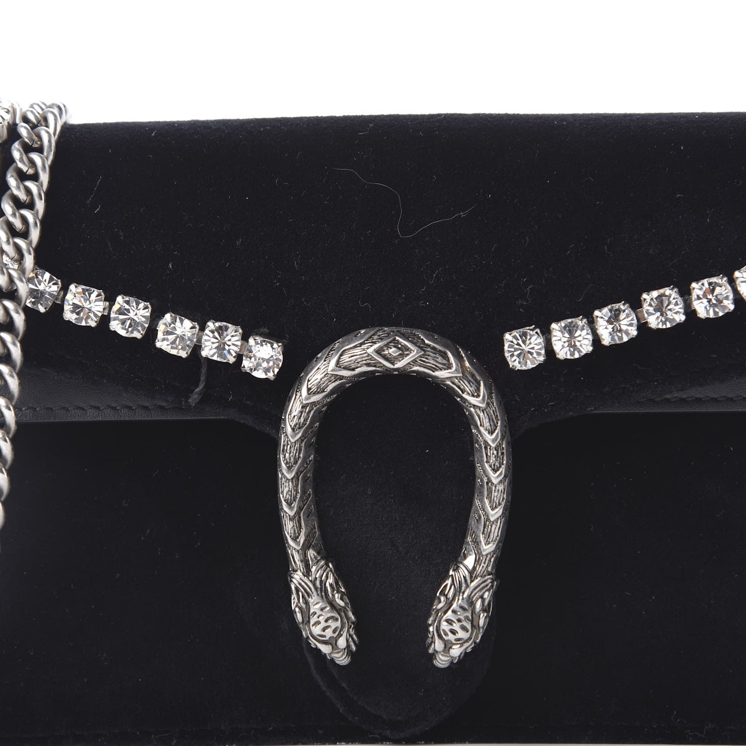 Gucci Velvet Crystal Super Mini Dionysus Shoulder Bag Black 8 of 8