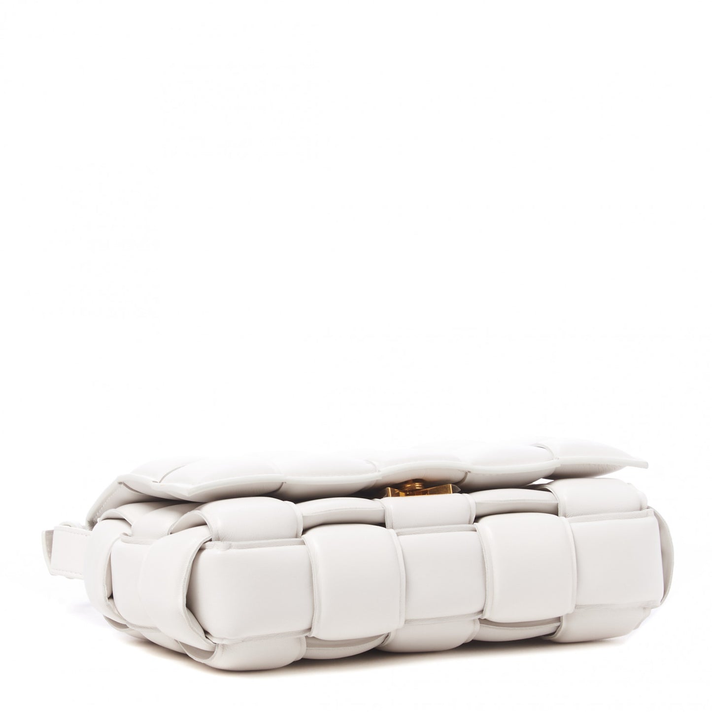 Nappa Maxi Intreccio Padded Cassette Crossbody Bag Chalk