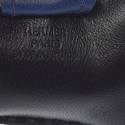 Hermes Milo Lambskin Grigri Rodeo Horse Bag Charm PM Black Bleu Saphir Gold 4 of 5