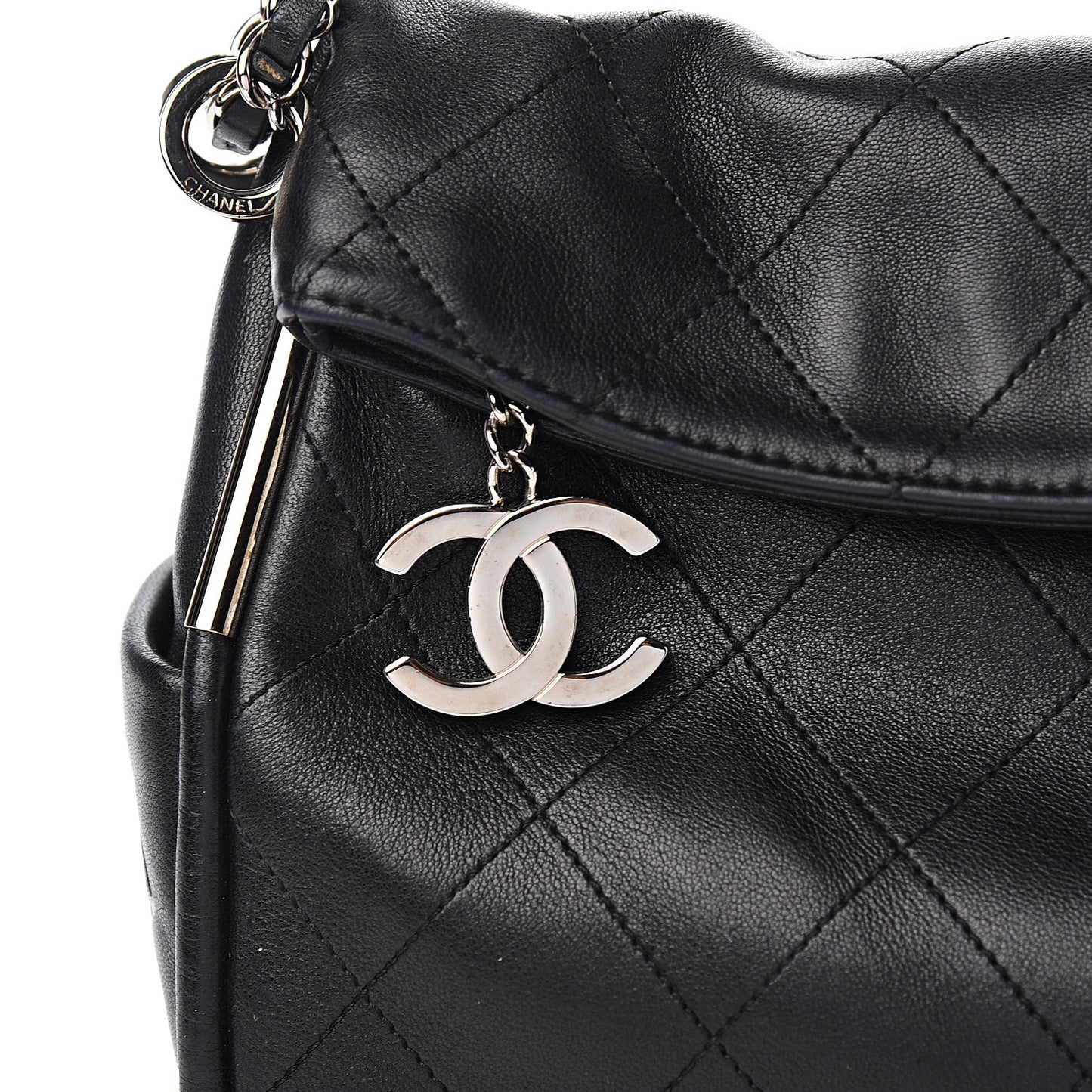 Lambskin Stitched Medium Ultimate Soft Tote Black