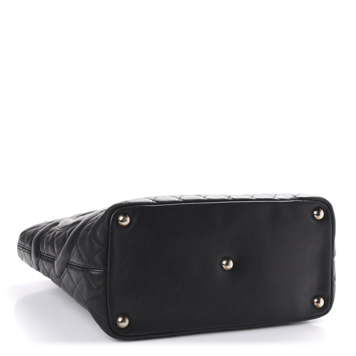 Calfskin Quilted Large Cambon Tote Black
