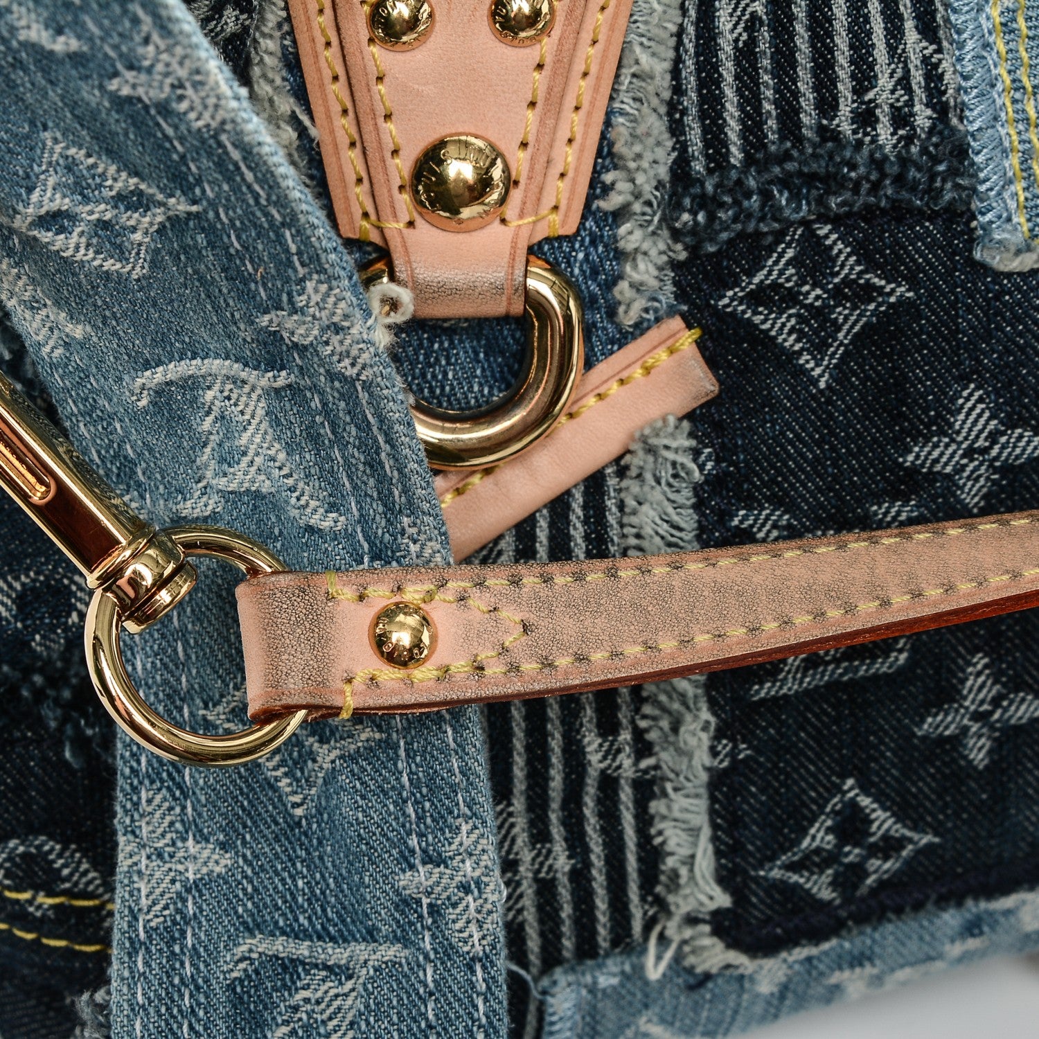 Louis Vuitton Denim Patchwork Posty Messenger Bag Blue 10 of 10