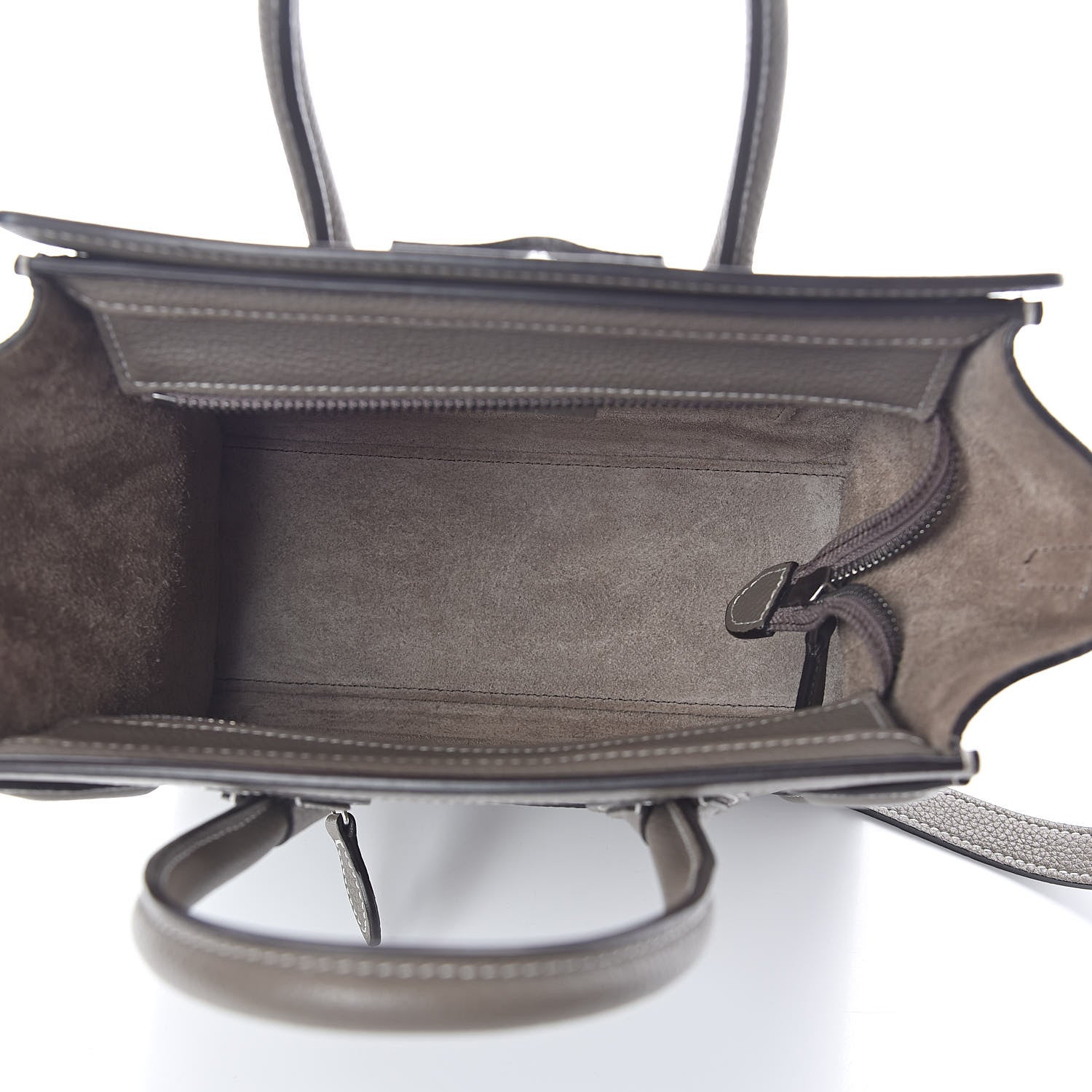 Celine Drummed Calfskin Nano Luggage Souris 5 of 9