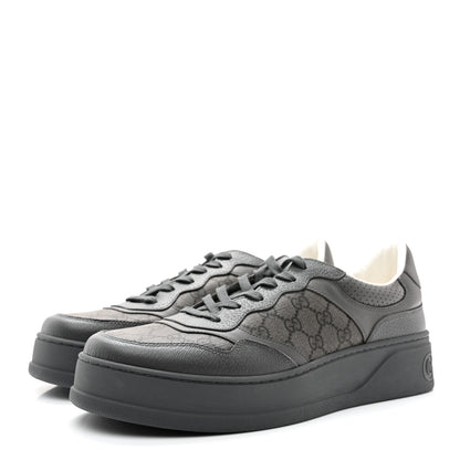 Gucci Textured Dollar Calfskin GG Supreme Monogram Mens Chunky Sneakers 12 Graphite Grey Black Grey 3 of 9