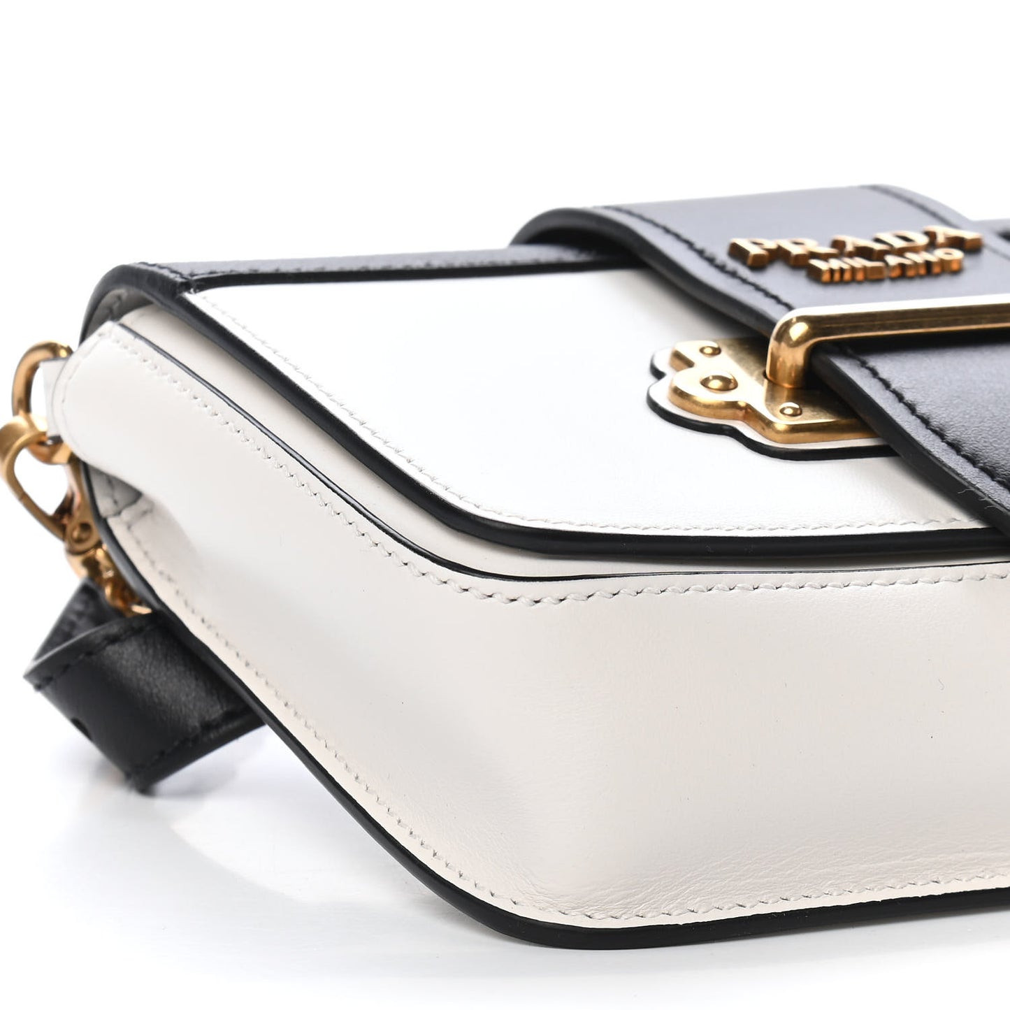 Saffiano City Calf Cahier Belt Bag White Black