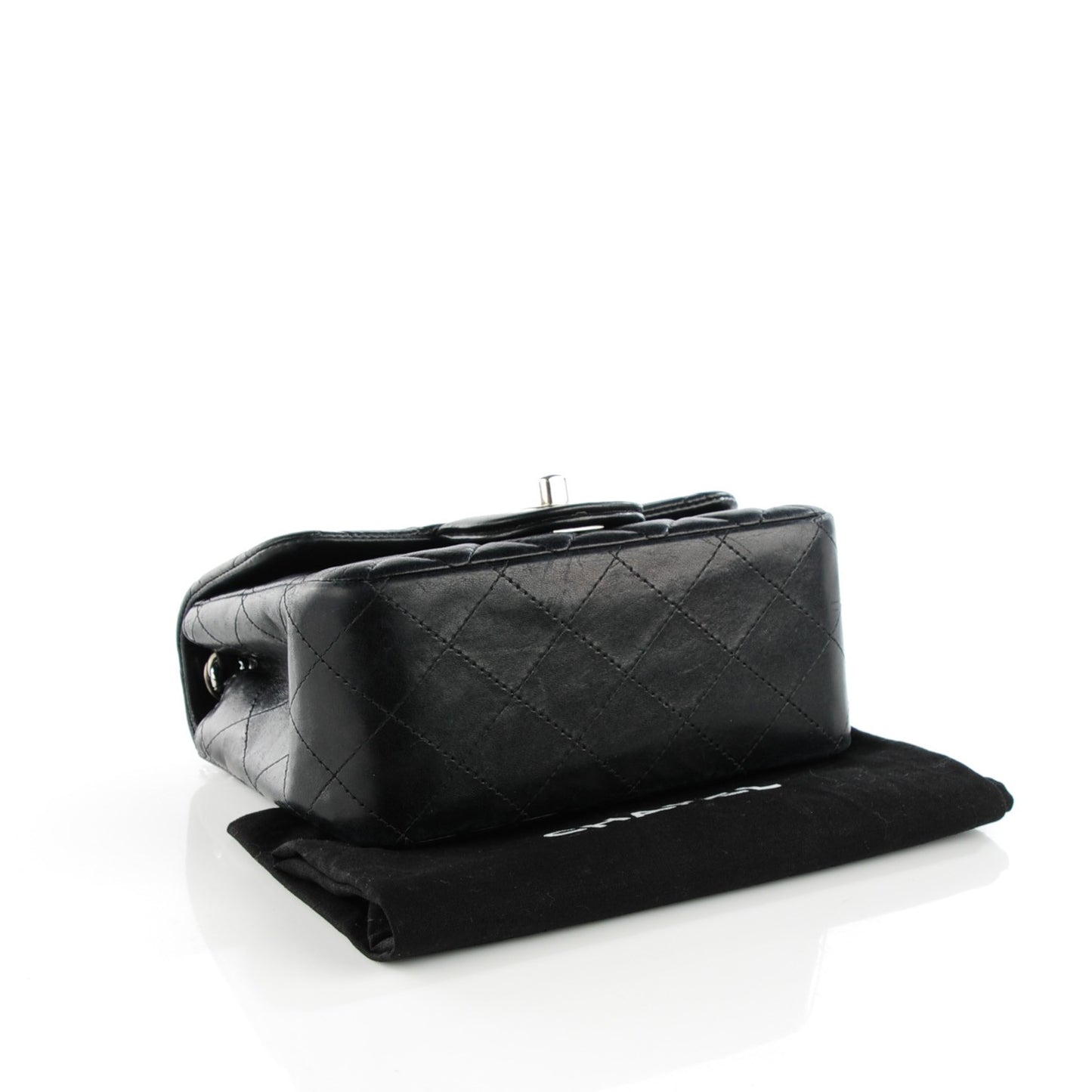 Lambskin Quilted Mini Square Flap Black