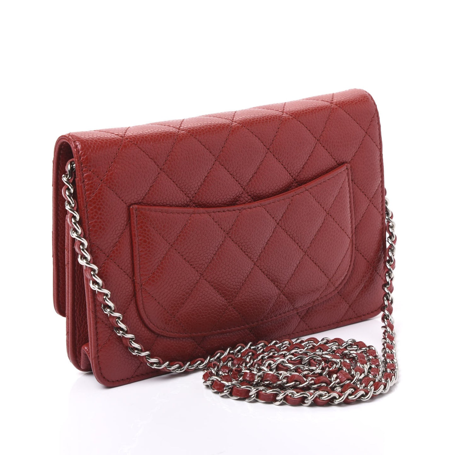Caviar Quilted Wallet On Chain WOC Red