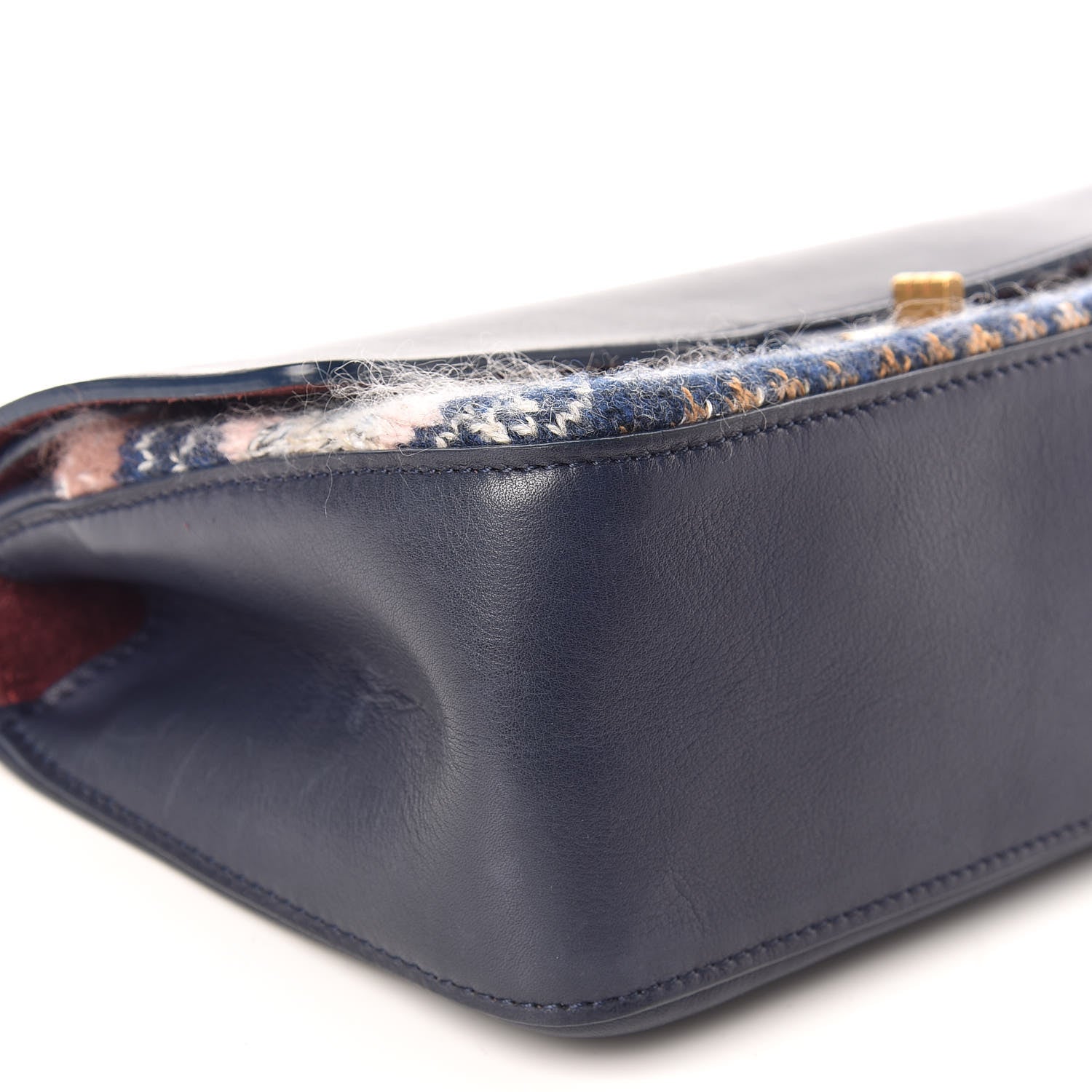 Chanel Smooth Calfskin Knit Nude 2.55 Reissue 226 Flap Navy 9 of 12