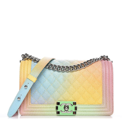 Chanel Caviar Quilted Medium Cuba Rainbow Boy Flap Multicolor 1 of 7