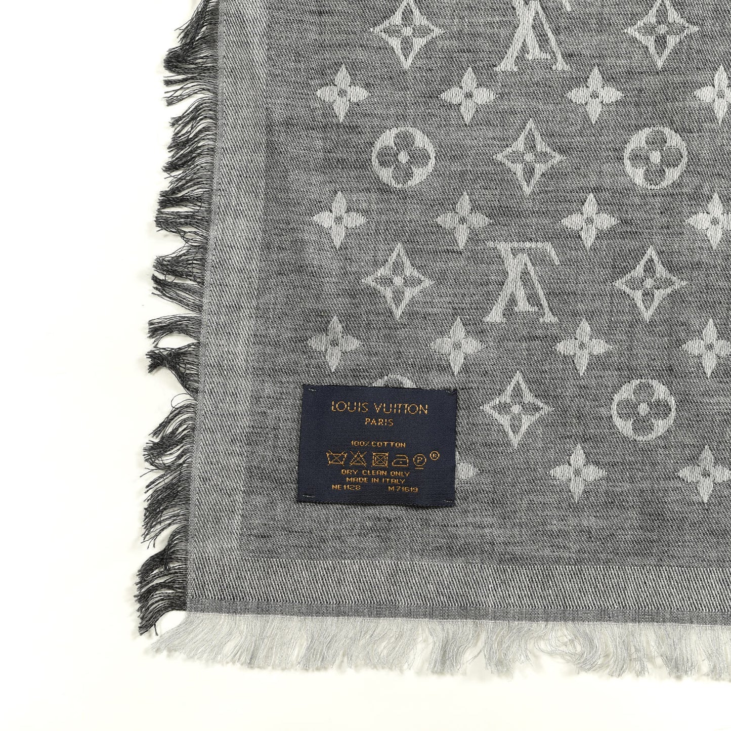 Cotton Monogram Essential Stole Gris