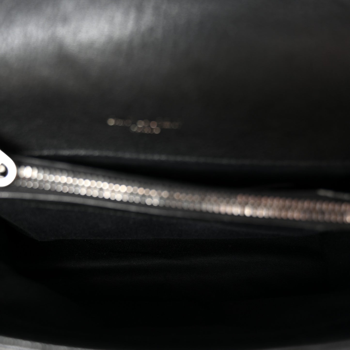 Sheepskin Matelasse Chevron Monogram Medium College Bag Black