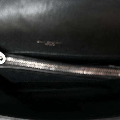Saint Laurent Sheepskin Matelasse Chevron Monogram Medium College Bag Black 5 of 9
