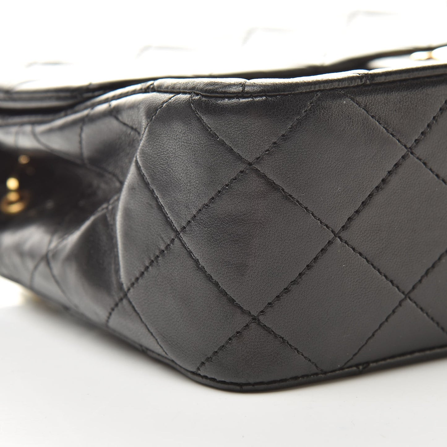Lambskin Quilted Mini Square Flap Black