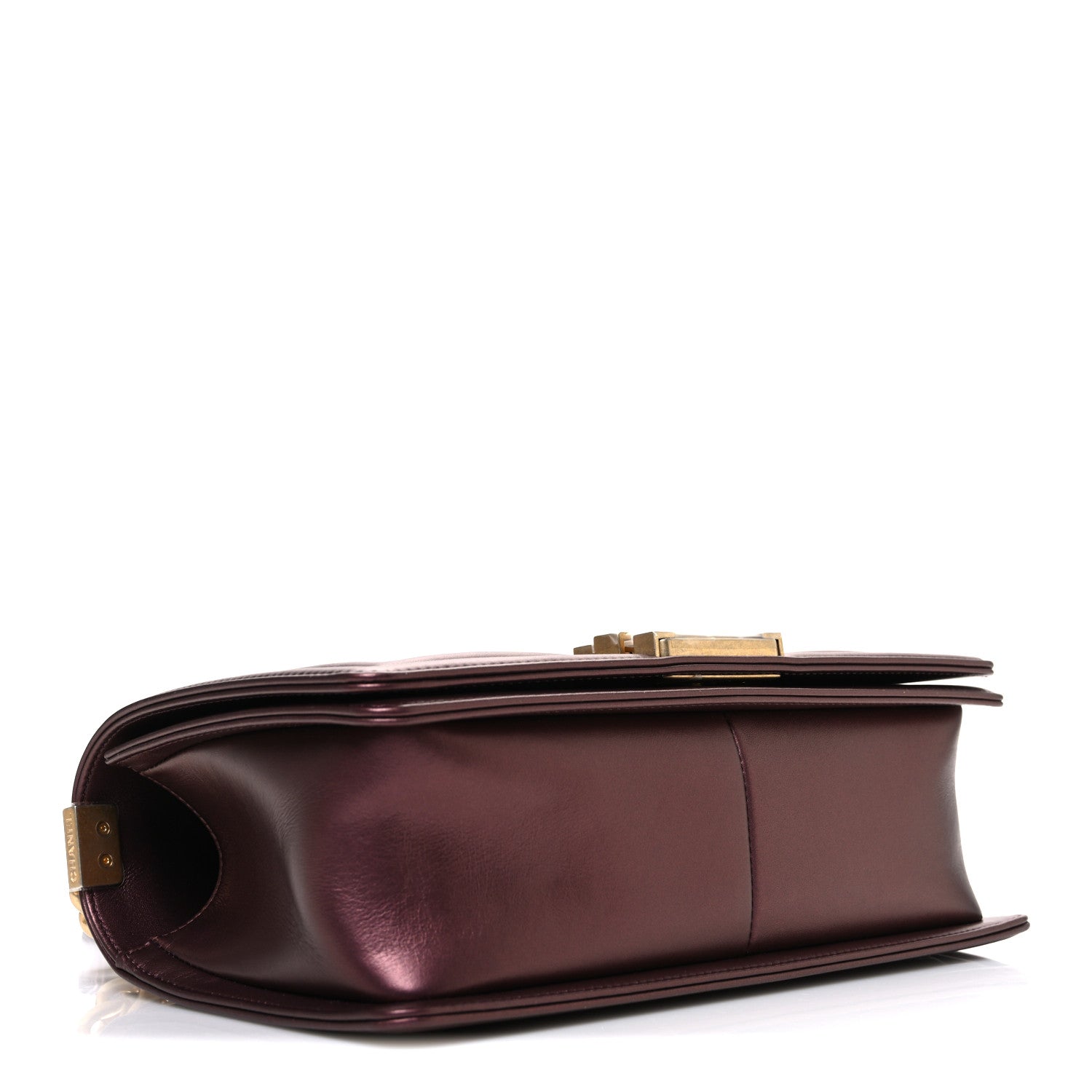 Chanel Metallic Calfskin Quilted Medium Boy Flap Plum 4 of 10