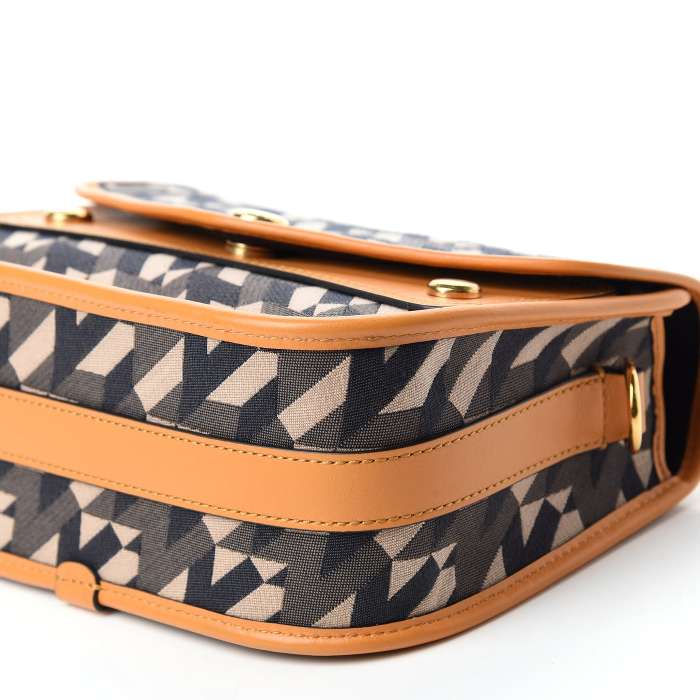 Econyl Nylon Jacquard Calfskin Mini M Satchel Deep Amber